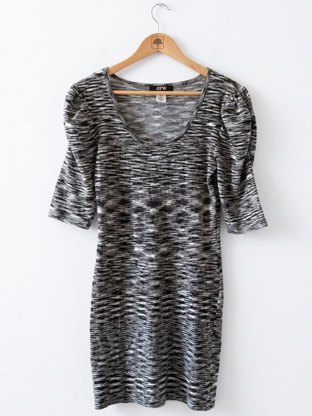 Y2K Vintage JFW Just For Wraps Space Dye Knit Bodycon Dress Size L
